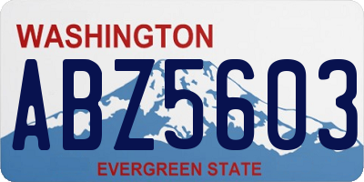 WA license plate ABZ5603