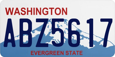 WA license plate ABZ5617