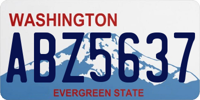 WA license plate ABZ5637