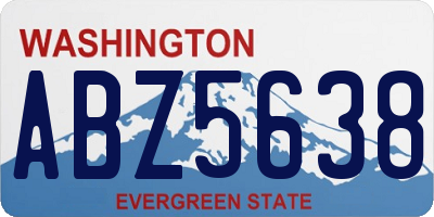 WA license plate ABZ5638
