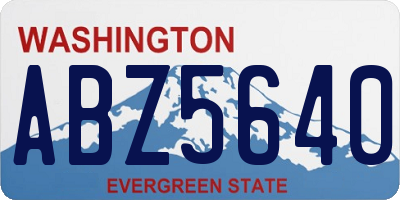 WA license plate ABZ5640