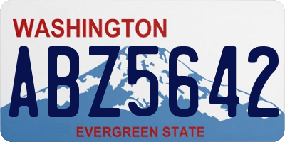 WA license plate ABZ5642