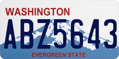 WA license plate ABZ5643