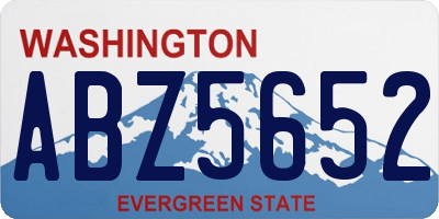 WA license plate ABZ5652