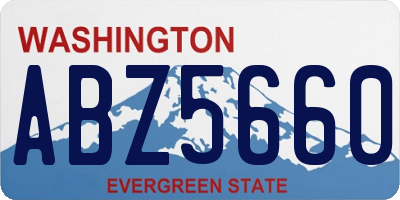 WA license plate ABZ5660