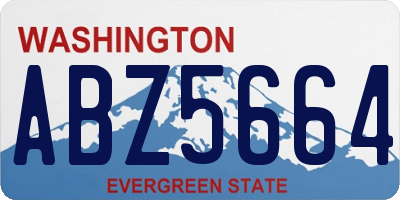 WA license plate ABZ5664
