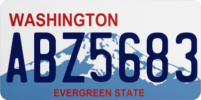 WA license plate ABZ5683