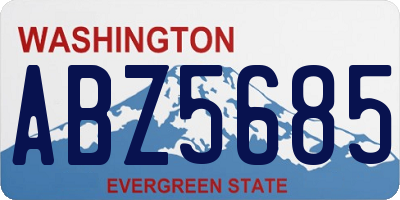 WA license plate ABZ5685