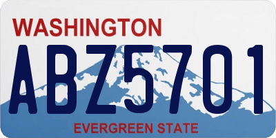 WA license plate ABZ5701
