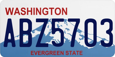 WA license plate ABZ5703