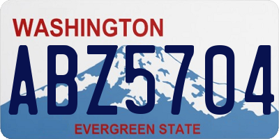 WA license plate ABZ5704
