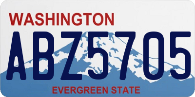 WA license plate ABZ5705