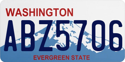 WA license plate ABZ5706