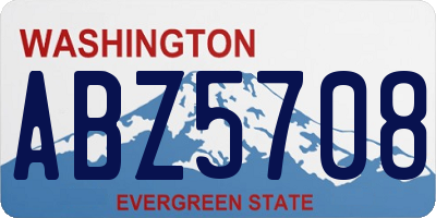 WA license plate ABZ5708