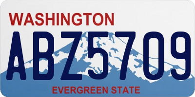 WA license plate ABZ5709