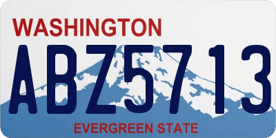 WA license plate ABZ5713