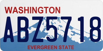 WA license plate ABZ5718
