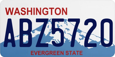 WA license plate ABZ5720