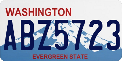 WA license plate ABZ5723