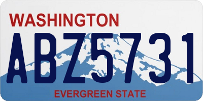 WA license plate ABZ5731