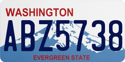 WA license plate ABZ5738