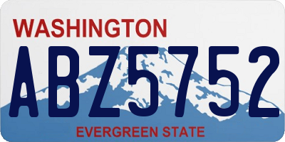 WA license plate ABZ5752