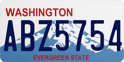 WA license plate ABZ5754