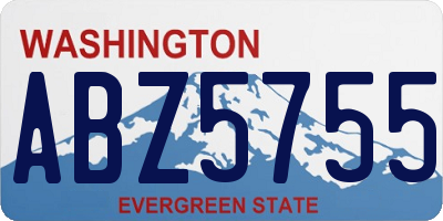 WA license plate ABZ5755