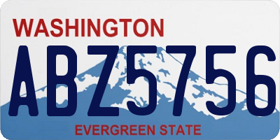 WA license plate ABZ5756