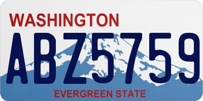 WA license plate ABZ5759