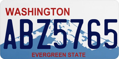 WA license plate ABZ5765