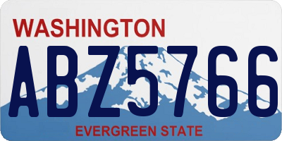 WA license plate ABZ5766