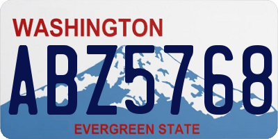 WA license plate ABZ5768