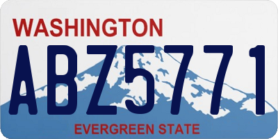 WA license plate ABZ5771