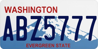 WA license plate ABZ5777