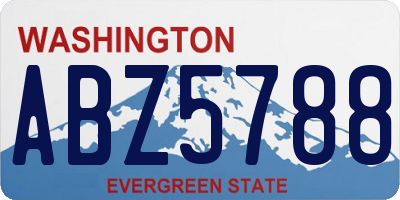 WA license plate ABZ5788