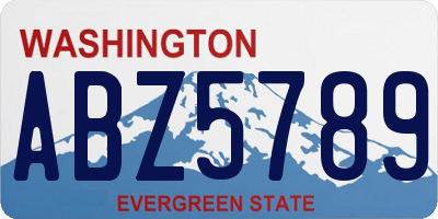 WA license plate ABZ5789