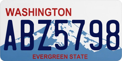 WA license plate ABZ5798