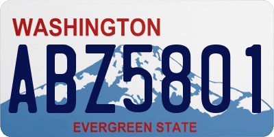WA license plate ABZ5801