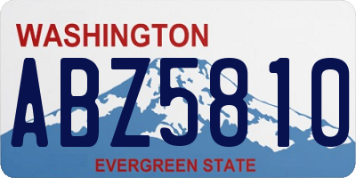 WA license plate ABZ5810