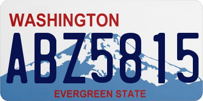 WA license plate ABZ5815