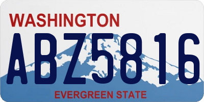 WA license plate ABZ5816