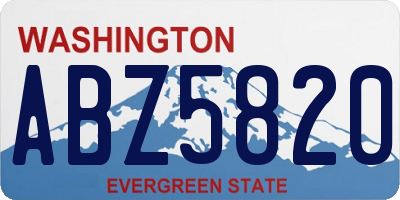 WA license plate ABZ5820