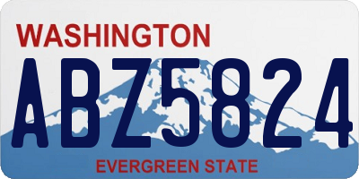 WA license plate ABZ5824