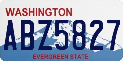 WA license plate ABZ5827