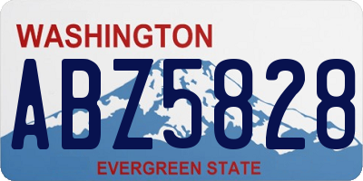 WA license plate ABZ5828