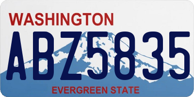 WA license plate ABZ5835