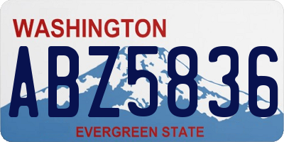 WA license plate ABZ5836