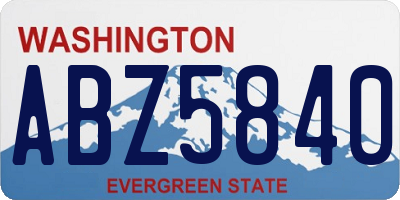 WA license plate ABZ5840