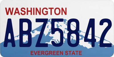 WA license plate ABZ5842
